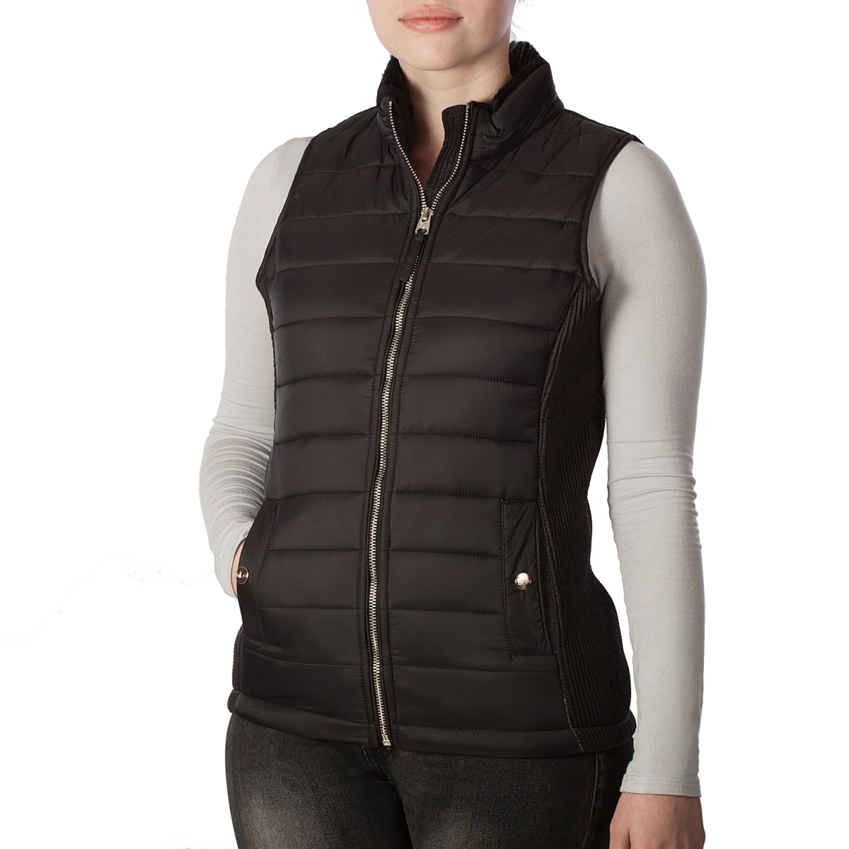 sleeveless puffer jacket ladies