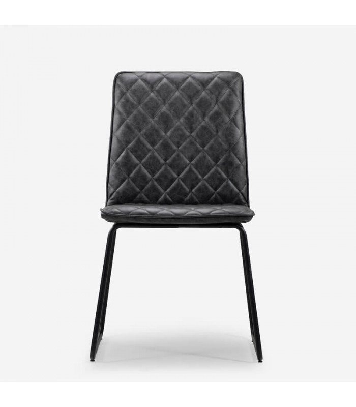 17 off on Set of 4 Grey Quilted Dining Chairs