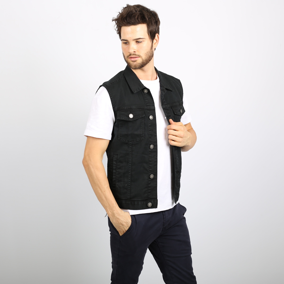 61% off on Men's Denim Gilet Jacket 