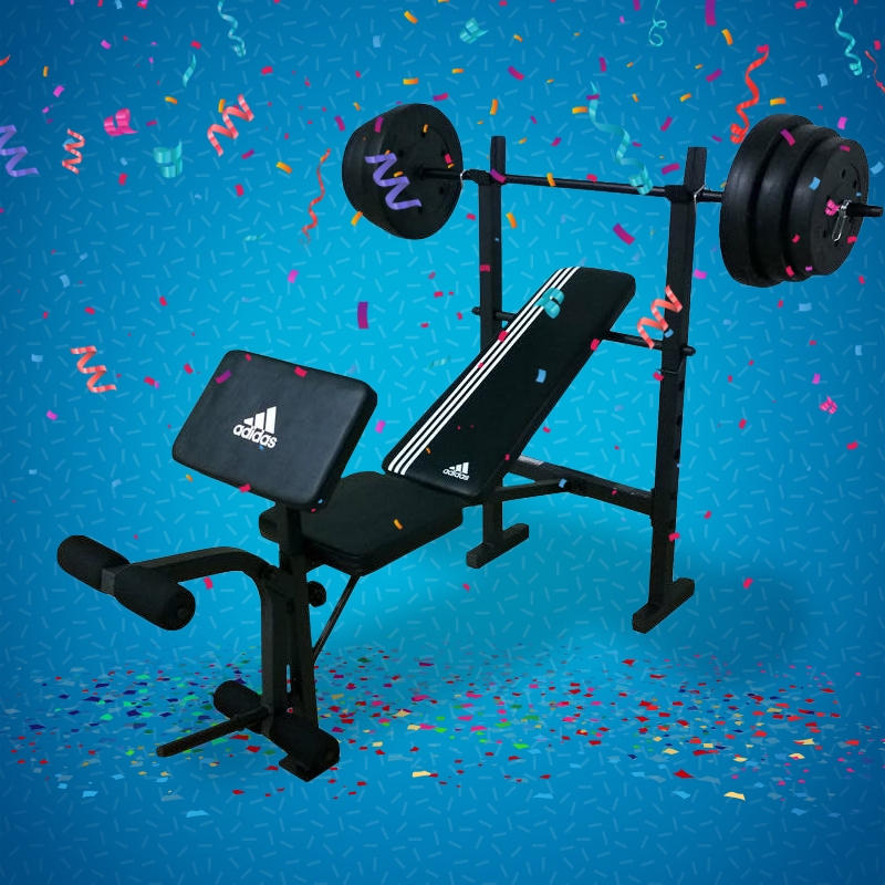 Adidas essential strength bench with 45kg weights Clearance