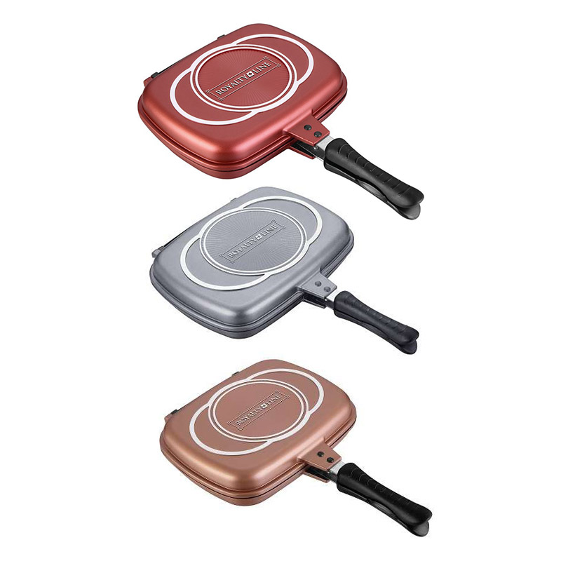 Supreme Marble-Coated Double Fry & Grill Pan