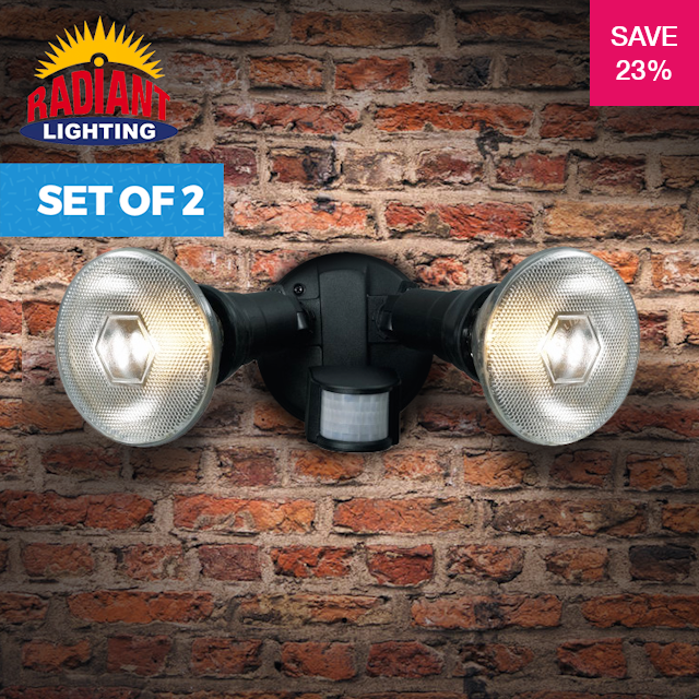 23% off on Set of 2 Outdoor Security Lights with Motion Sensor (120Watts)