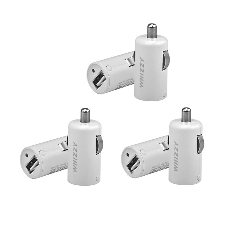 Pack of 3 White Car Chargers