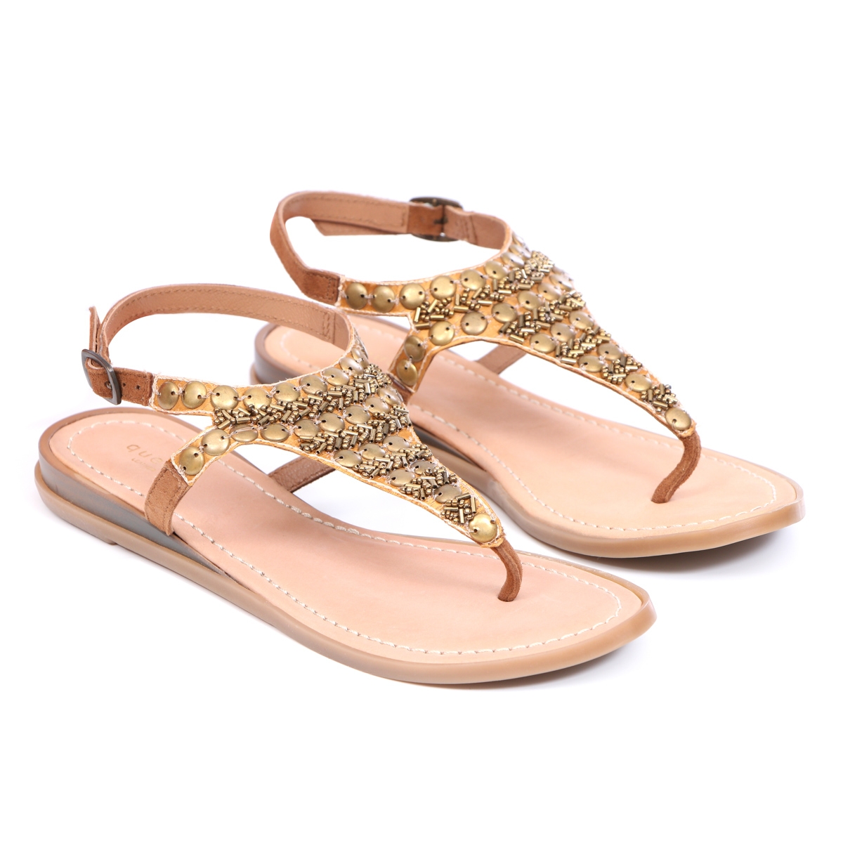 44 off on Ladies Tan Leather Embellished Sandal