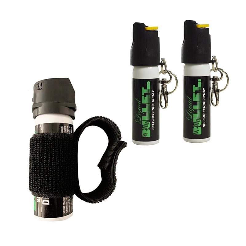 Combo Contents (1 x 60ml Pepper Spray with jogger strap and 2 x 20ml Keychain Pepper Sprays)