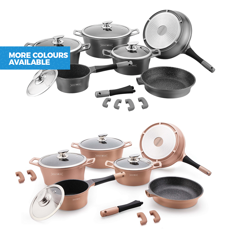 56 off on 14Piece Marble Coated Cookware Set with Induction Bottoms