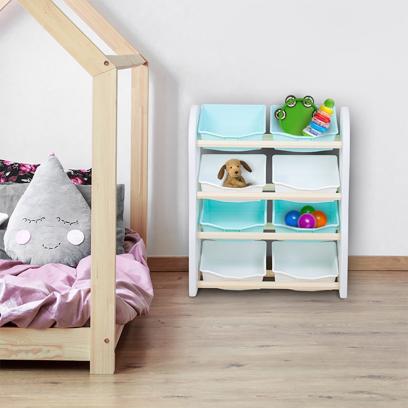 27 off on Toy Storage Organiser Shelf with 8 Storage Boxes