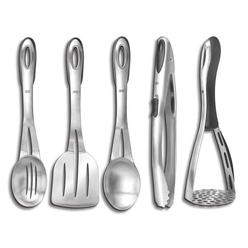 Slotted spoon, Slotted turner, Sering spoon, Tongs, Potato masher