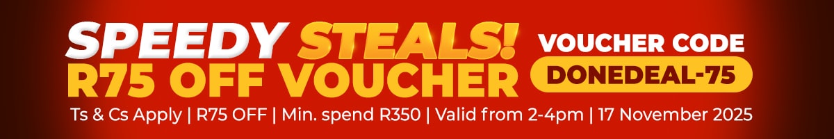 Use code: DONEDEAL-75 for R75 off