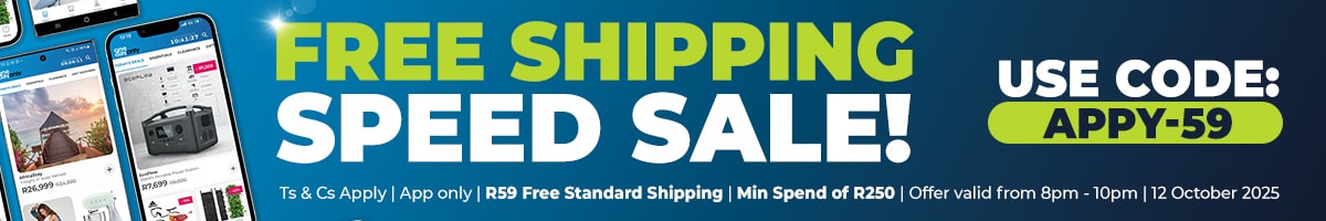 Use code: APPY-59 on the app only for R59 off