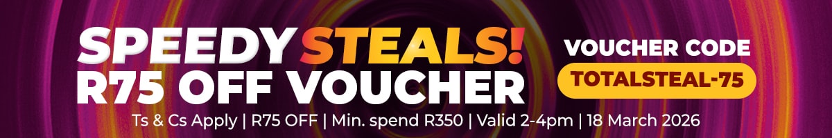 Speedy Steals - R75 off voucher . Voucher Code - TOTALSTEAL - 75