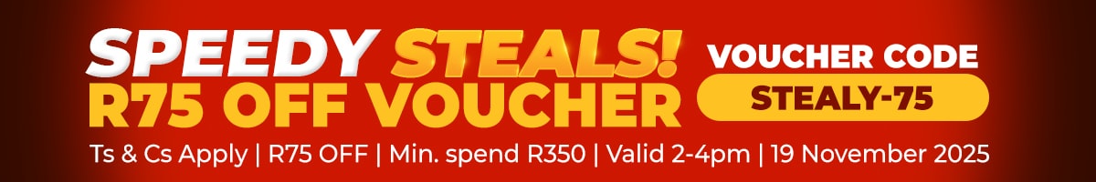 Use code: STEALY-75 for R75 off